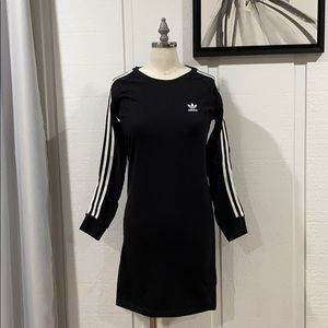 Long sleeved black and white Adidas dress